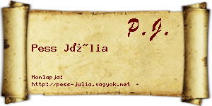 Pess Júlia névjegykártya